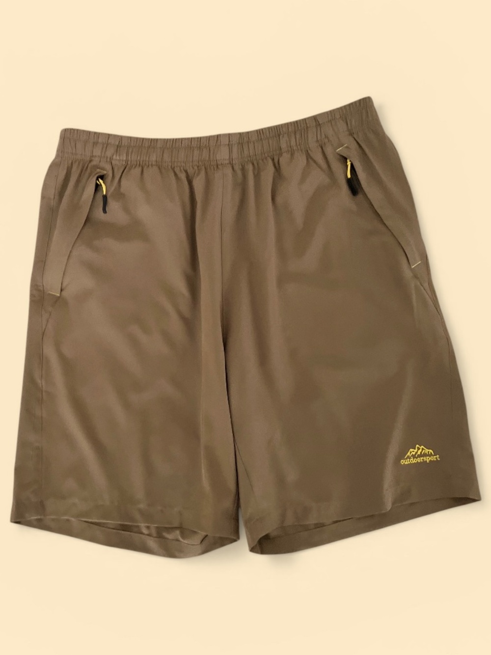 Outdoor Sport MENS 9" Quick-Dry Khaki Athletic Running Shorts Sz 38